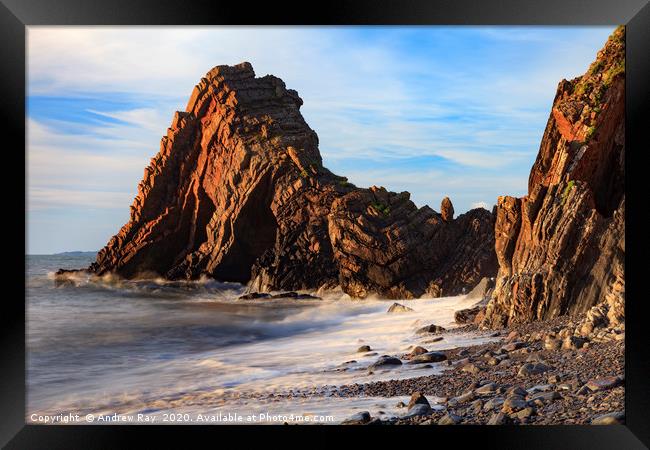 Blackchurch Rock (Mouthmill) Framed Print by Andrew Ray