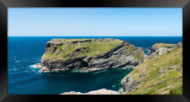 Tintagel Island Framed Print by David Wilkins