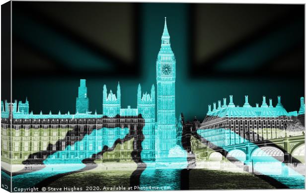 Big Ben and Palace of Westminster inverted Canvas Print by Steve Hughes