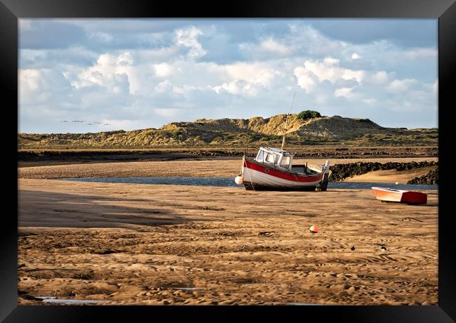 Low tide at Burnham Overy Staithe  Framed Print by Gary Pearson