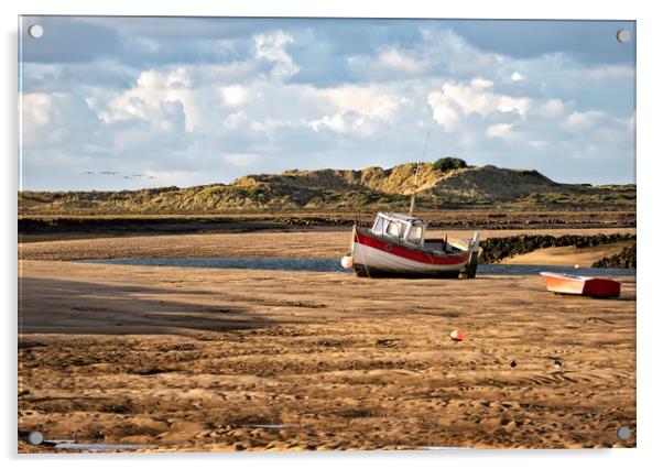 Low tide at Burnham Overy Staithe  Acrylic by Gary Pearson