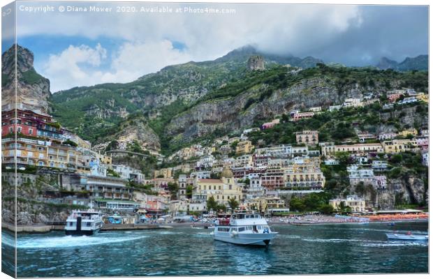 Positano Amalfi coast Italy Canvas Print by Diana Mower