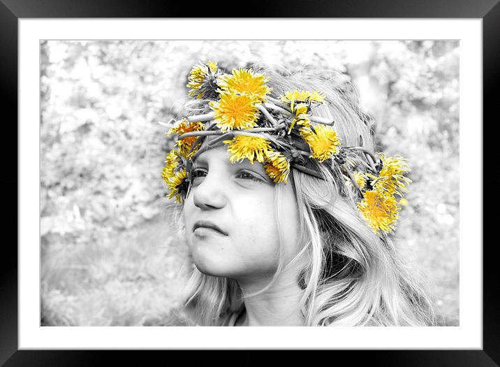 Talitha's Dandelion Crown Framed Mounted Print by Samantha Higgs