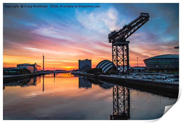 Glasgow City Skyline Print by Craig McAllister