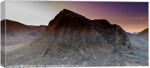 Buachaille Etive Mor mountain at sunrise. Canvas Print by Scotland's Scenery