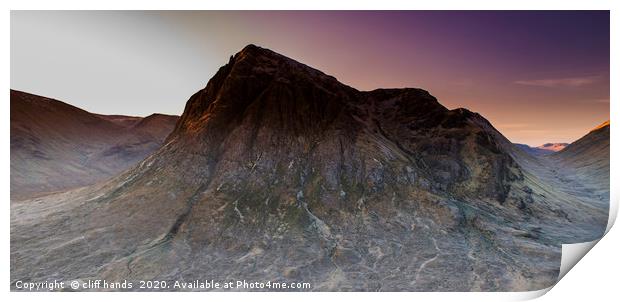 Buachaille Etive Mor mountain at sunrise. Print by Scotland's Scenery