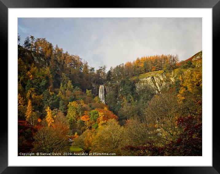 Pistyll Rhaeadr, the highest waterfall in Wales Framed Mounted Print by Samuel Davis