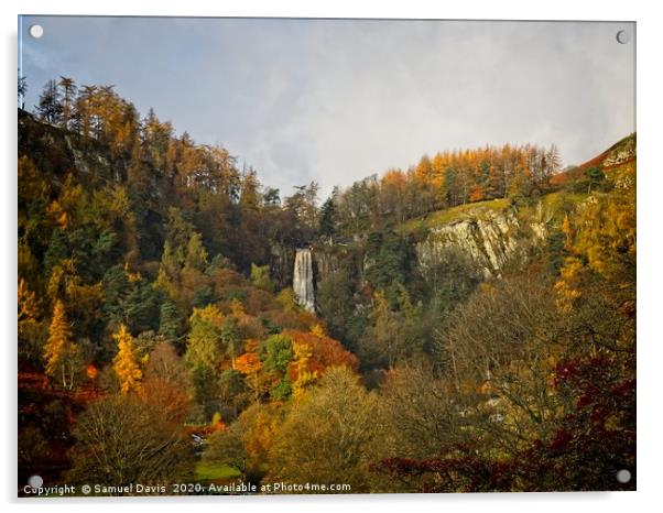 Pistyll Rhaeadr, the highest waterfall in Wales Acrylic by Samuel Davis