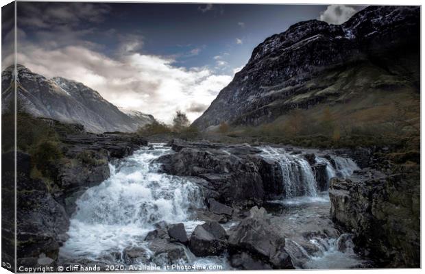 Waterfalls in Glencoe, Highlands, Scotland. Canvas Print by Scotland's Scenery