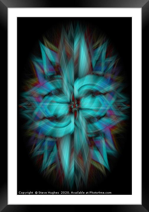 Multicoloured Twirls abstract art Framed Mounted Print by Steve Hughes