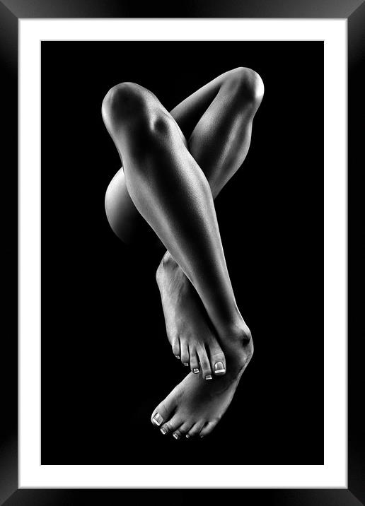 Nude woman bodyscape 57 Framed Mounted Print by Johan Swanepoel