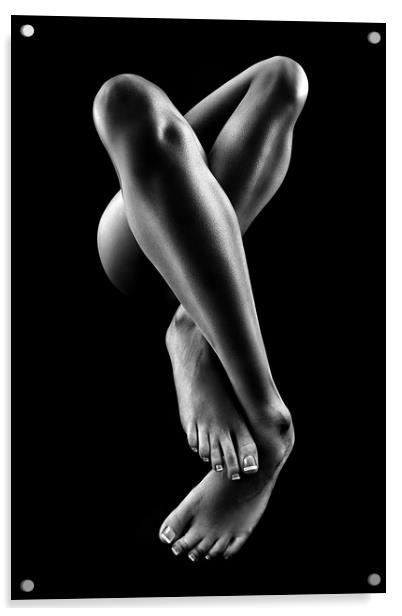 Nude woman bodyscape 57 Acrylic by Johan Swanepoel