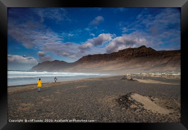 dramatic Famara Beach, Fuerteventura. Framed Print by Scotland's Scenery