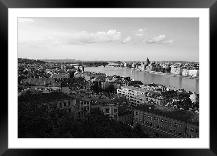 Budapest Skyline Framed Mounted Print by David Gardener