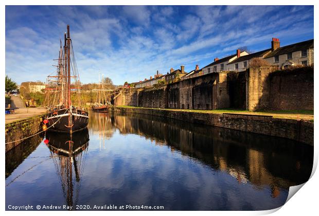 Tall Ships in Charlestown Dock Print by Andrew Ray