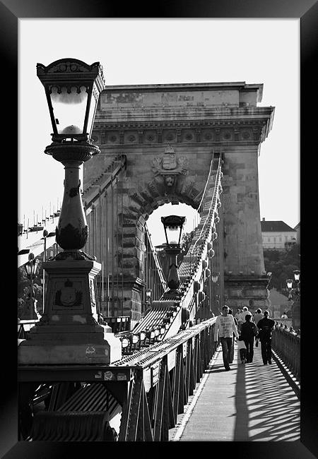 Széchenyi Chain Bridge, Budapest Framed Print by David Gardener