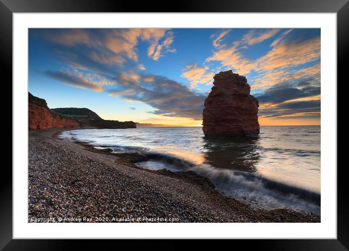 Sunrise at Ladram Bay Framed Mounted Print by Andrew Ray