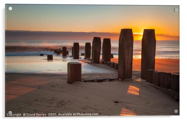 Sunrise on Walcott Beach Norfolk Acrylic by David Powley