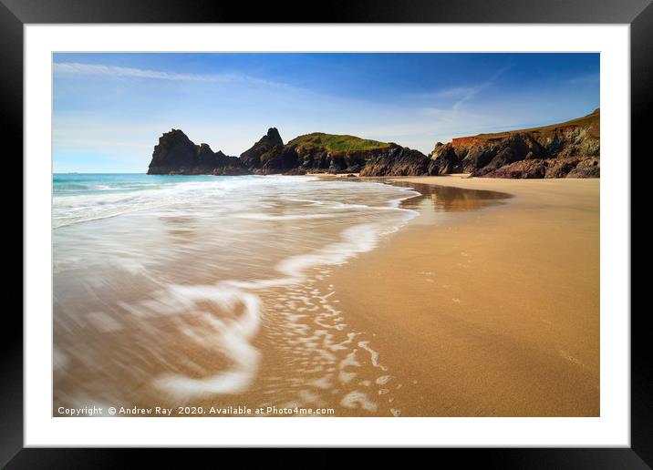 Kynance Beach Framed Mounted Print by Andrew Ray