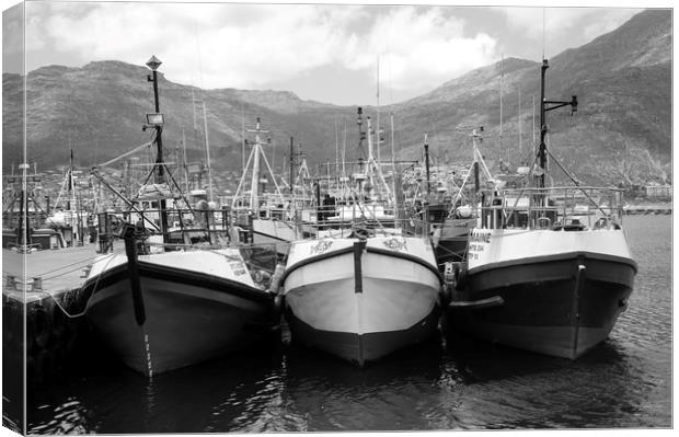 Fishing boats in the port, black&white Canvas Print by Theo Spanellis