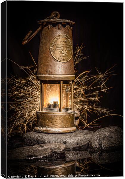 Old Miners Lamp Canvas Print by Ray Pritchard