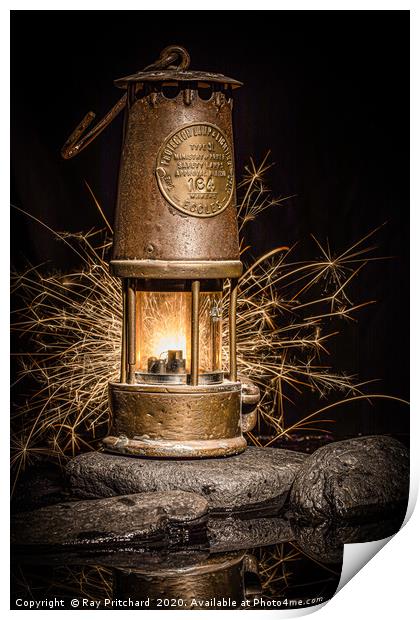 Old Miners Lamp Print by Ray Pritchard