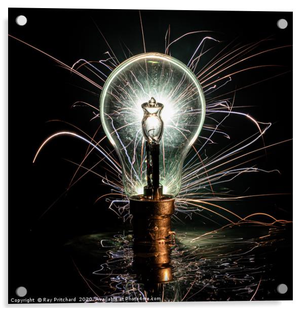 Sparklers and Bulb Acrylic by Ray Pritchard