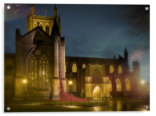 Hereford Cathedral Acrylic by Catherine Joll