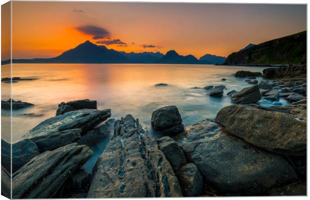 Sunset at Elgol Canvas Print by Michael Brookes
