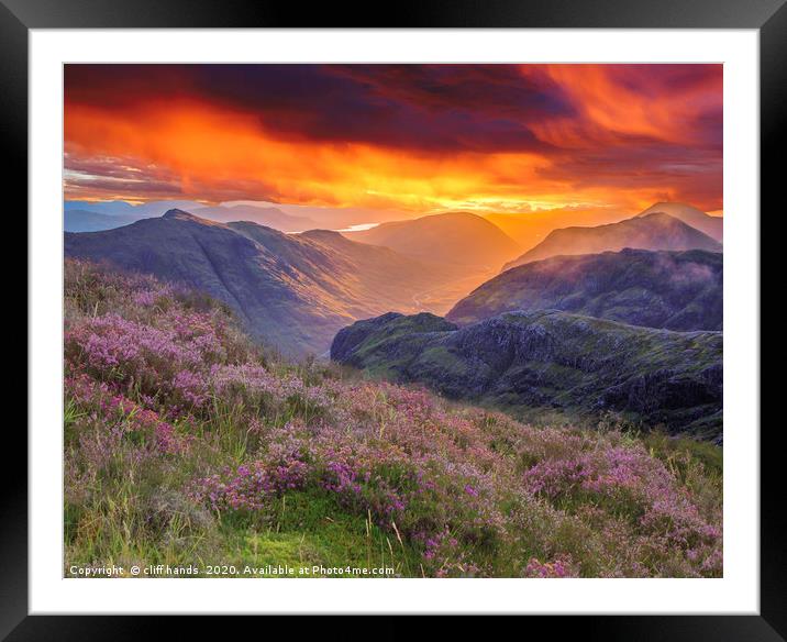Glencoe mountains at sunrise, Highlands, scotland. Framed Mounted Print by Scotland's Scenery