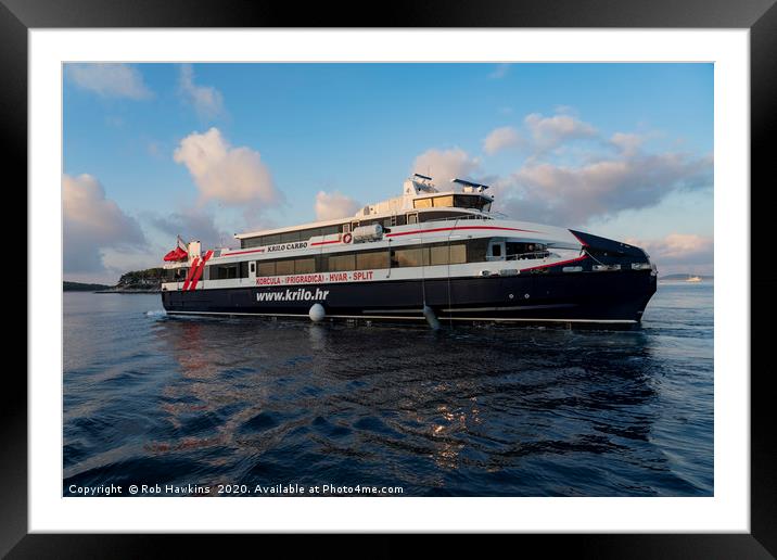 Ferry to Split Framed Mounted Print by Rob Hawkins