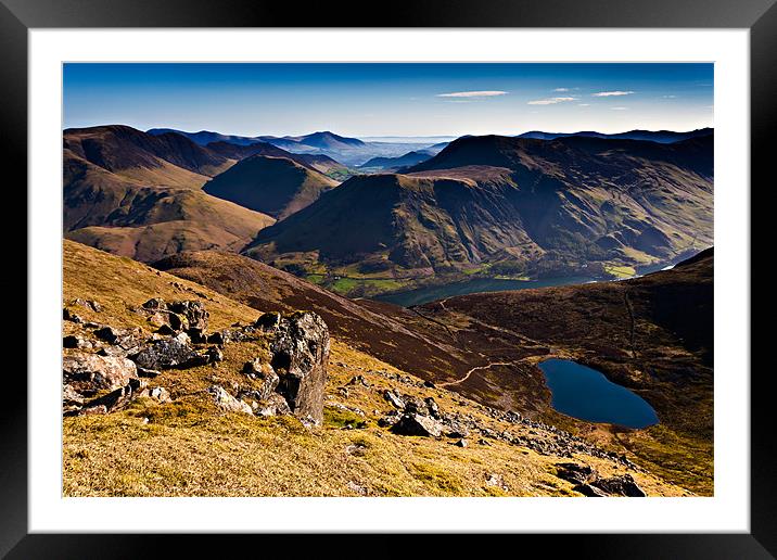 Red Pike and Bleaberry Tarn Framed Mounted Print by David Lewins (LRPS)