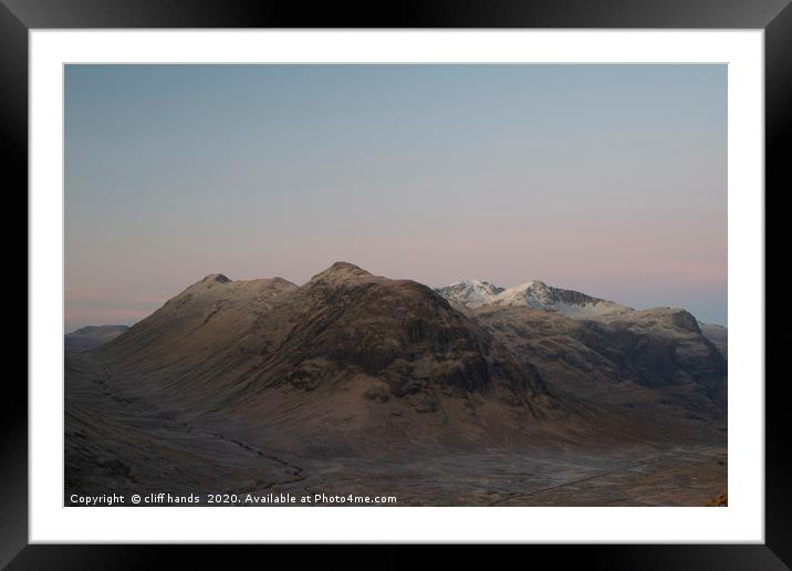 Glencoe Mountain Range Framed Mounted Print by Scotland's Scenery