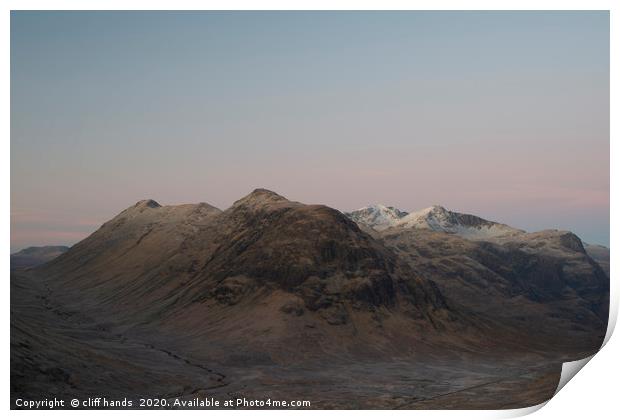 Glencoe Mountain Range Print by Scotland's Scenery