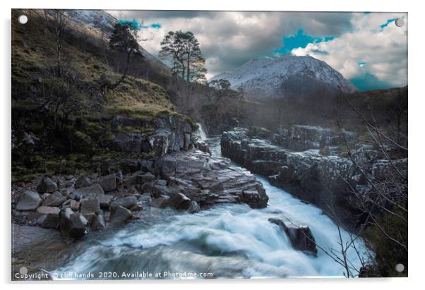 Glen Etive, Highlands, Scotland. Acrylic by Scotland's Scenery