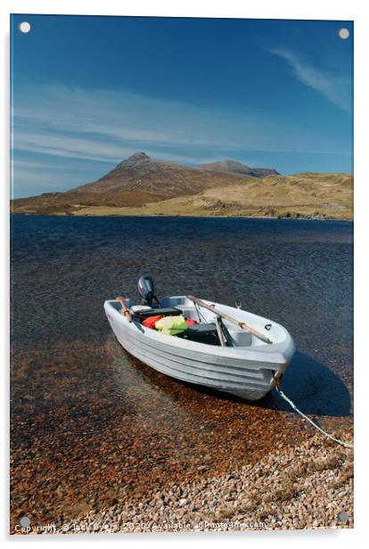 A calm Loch Assynt                              Acrylic by Jack Byers