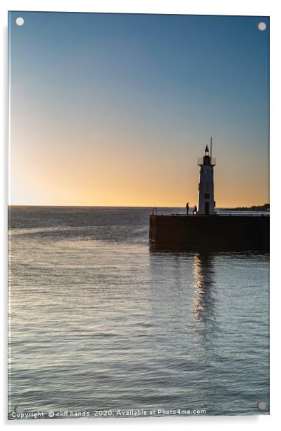 Anstruther harbour light house, fife, scotland. Acrylic by Scotland's Scenery