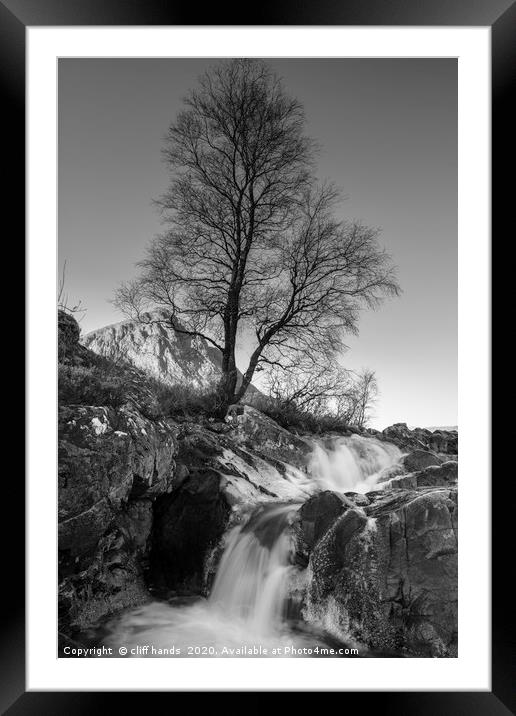 Glen Etive waterfalls Framed Mounted Print by Scotland's Scenery