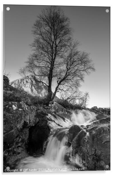Glen Etive waterfalls Acrylic by Scotland's Scenery