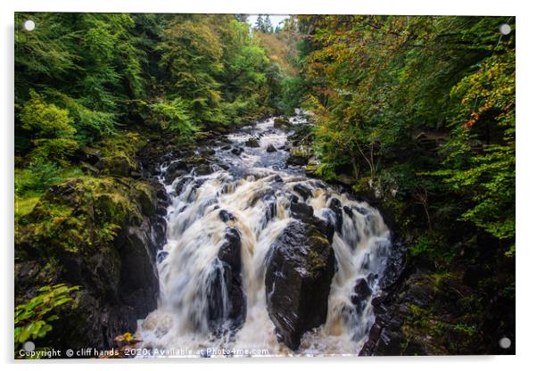 Hermitage waterfalls scotland Acrylic by Scotland's Scenery