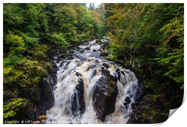 Hermitage waterfalls scotland Print by Scotland's Scenery