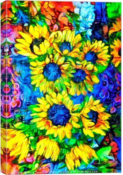 Parisian Sunflowers Canvas Print by Jack Torcello