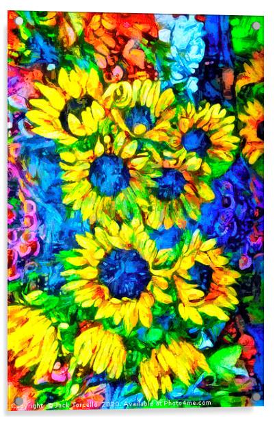 Parisian Sunflowers Acrylic by Jack Torcello