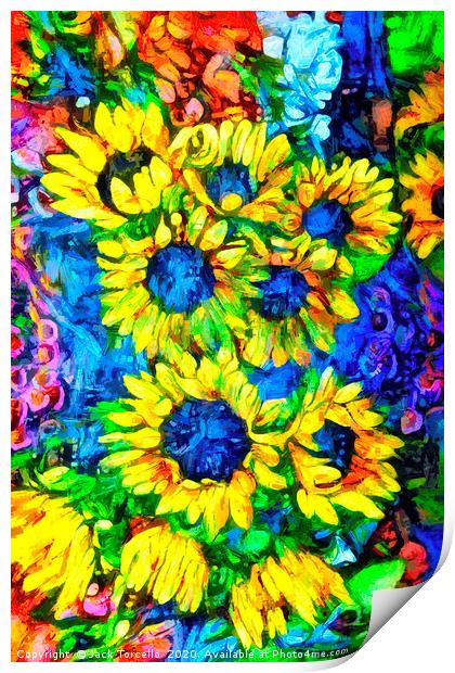 Parisian Sunflowers Print by Jack Torcello