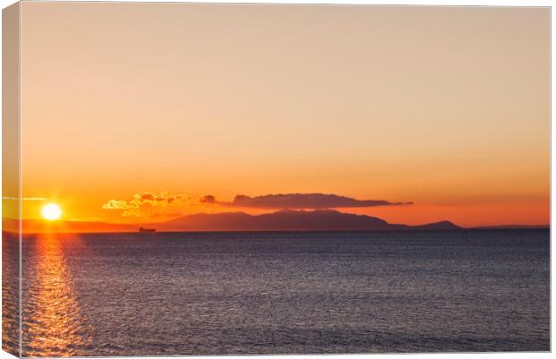 Isle of Arran at Sunset Canvas Print by Derek Beattie