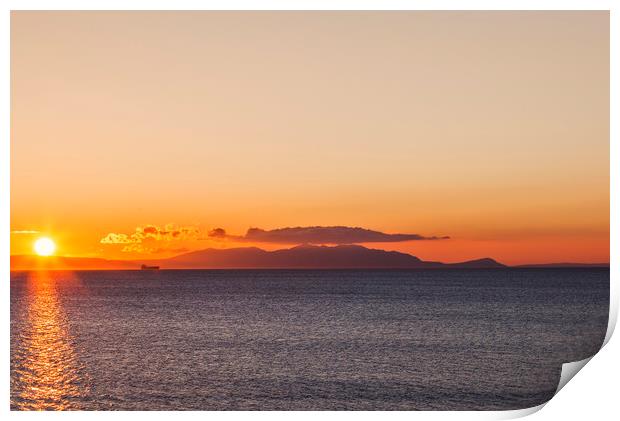 Isle of Arran at Sunset Print by Derek Beattie
