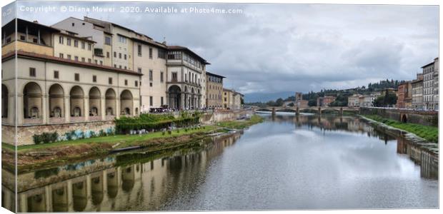 The river Arno Florence Tuscany Canvas Print by Diana Mower