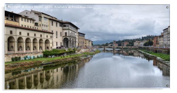 The river Arno Florence Tuscany Acrylic by Diana Mower