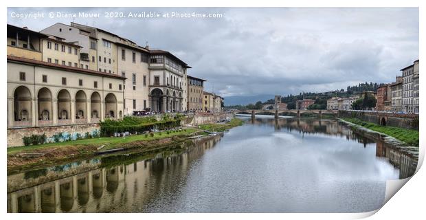 The river Arno Florence Tuscany Print by Diana Mower