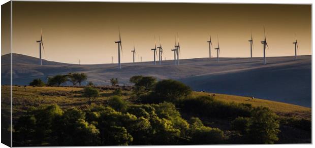 Wind turbines in Brecon Canvas Print by Leighton Collins